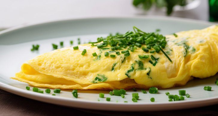 Fransk omelett med gruyèreost är en enkel och god lunch som går hem hos alla.
